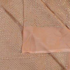 Peach Colour Chinon Chiffon Sequins Embroidered Fabric