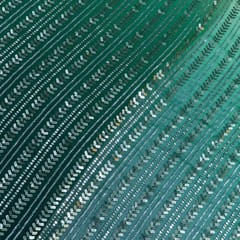 Green Colour Ombre Georgette Sequins Embroidered Fabric