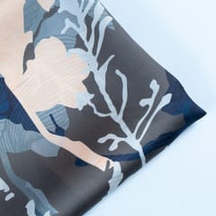 Military Green Korian Satin Silk Digital Printed Fabric