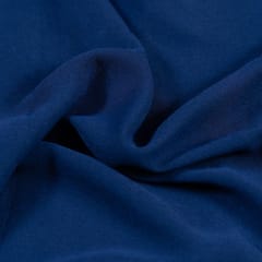 Blue Colour Double Georgette Lycra fabric
