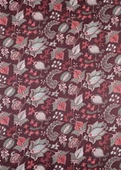 Brown Korian Satin Silk Digital Printed Fabric