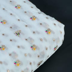 White Dyeable Viscose Chiffon Jacqurd fabric