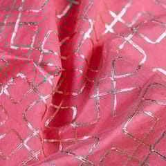 Gajree Colour Chanderi Gota Embroidered Fabric