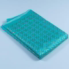 Firozi Colour Chanderi Gota Embroidered Fabric