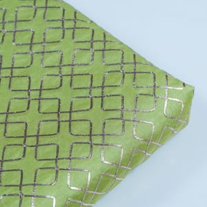 Mint Green Colour Chanderi Gota Embroidered Fabric