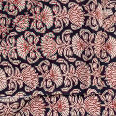 Black Colour Cotton Cambric Printed Fabric