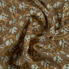 Mustard Colour Cotton Cambric Batik Printed Fabric(1.5Meter Piece)