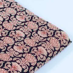 Black Colour Cotton Cambric Printed Fabric