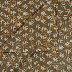 Mustard Colour Cotton Cambric Batik Printed Fabric(1.5Meter Piece)