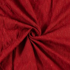 Maroon Colour Big width Rayon chikan fabric