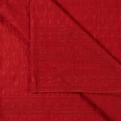 Maroon Colour Big width Rayon chikan fabric