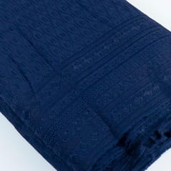 Navy Blue Colour Big width Rayon chikan fabric