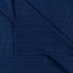 Navy Blue Colour Big width Rayon chikan fabric