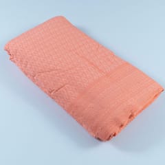 Peach Colour Big width Rayon chikan fabric
