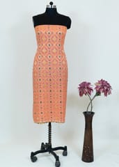 Peach Colour Georgette Jacquard fabric