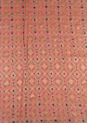 Peach Colour Georgette Jacquard fabric