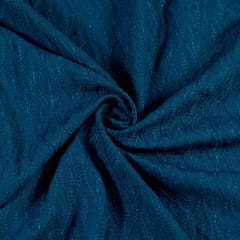 Peacock Blue Colour Big width Rayon chikan fabric