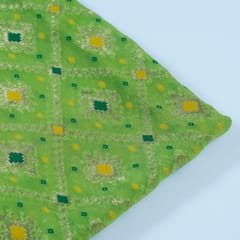 Lime Green Colour Georgette Jacquard fabric