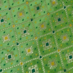 Lime Green Colour Georgette Jacquard fabric