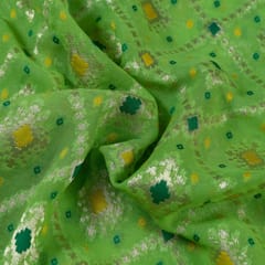 Lime Green Colour Georgette Jacquard fabric