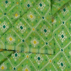 Lime Green Colour Georgette Jacquard fabric