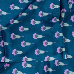 Blue Digital Crepe Printed Fabric