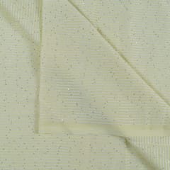 Lemon Colour Georgette Thread With Sequins Embroidered Fabric