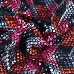 Black Georgette Sequin Embroidered Fabric