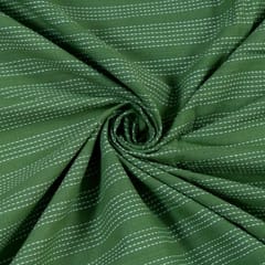 Green Colour Cotton Kantha Dobby fabric