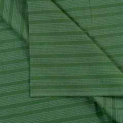 Green Colour Cotton Kantha Dobby fabric
