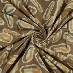 Light Brown Cotton Batik Printed Fabric