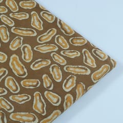 Light Brown Cotton Batik Printed Fabric