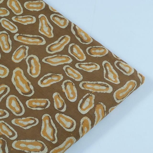 Light Brown Cotton Batik Printed Fabric