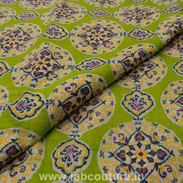Dazzle Cotton Slub Printed Fabric