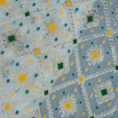 White Dyeable Georgette Jacquard fabric