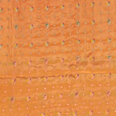 Orange Viscose Chiffon Jacqurd fabric