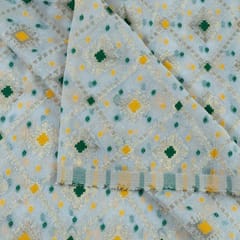 White Dyeable Georgette Jacquard fabric