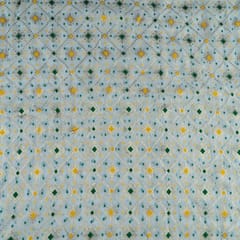 White Dyeable Georgette Jacquard fabric