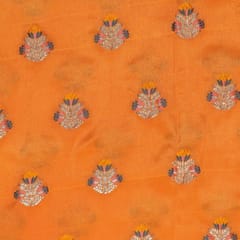 Orange Viscose Chiffon Jacquard fabric