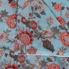 Sea Green Colour Kota Digital Printed Fabric