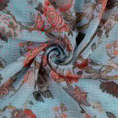 Sea Green Colour Kota Digital Printed Fabric