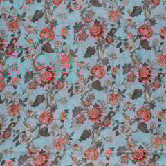Sea Green Colour Kota Digital Printed Fabric