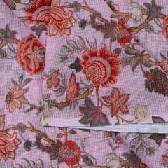 Pink Colour Kota Digital Printed Fabric