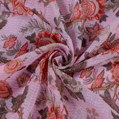 Pink Colour Kota Digital Printed Fabric