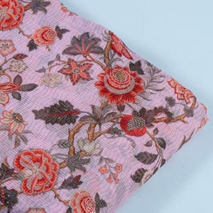 Pink Colour Kota Digital Printed Fabric