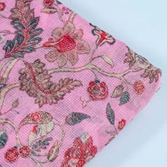 Pink Colour Kota Digital Printed Fabric