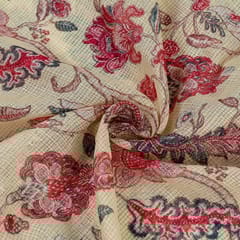 Lemon Colour Kota Digital Printed Fabric