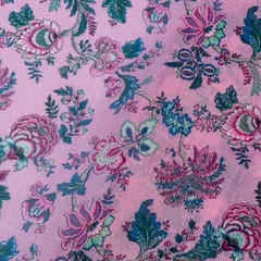 Pink Colour Kota Digital Printed Fabric