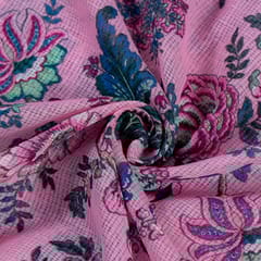 Pink Colour Kota Digital Printed Fabric