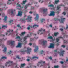 Pink Colour Kota Digital Printed Fabric